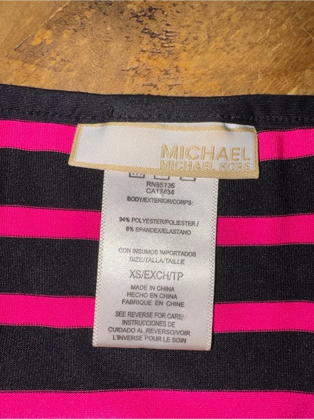 Michael Kors Open Shoulder Striped Shift Dress